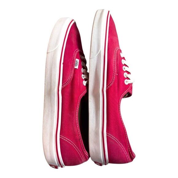 Vans Off The Wall Mens US 12 Red Canvas Lace-Up Sneakers Classic White Soles SEE - Picture 9 of 16